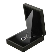 Velvet Jewelry Box with LED Light Necklace Pendant Display Case Jewelry Box
