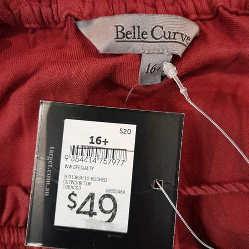 New BELLE CURVE Womens boho top peasant blouse Size 16+ 3/4 sleeves embroidered - Picture 11 of 12