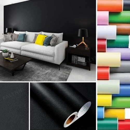 Plain Self Adhesive Wallpaper, Non-woven Fabric, Thickened Wall Sticker, Bedroom, Living Room, Hotel, Background (0.53m X 5m, White1 - View #8