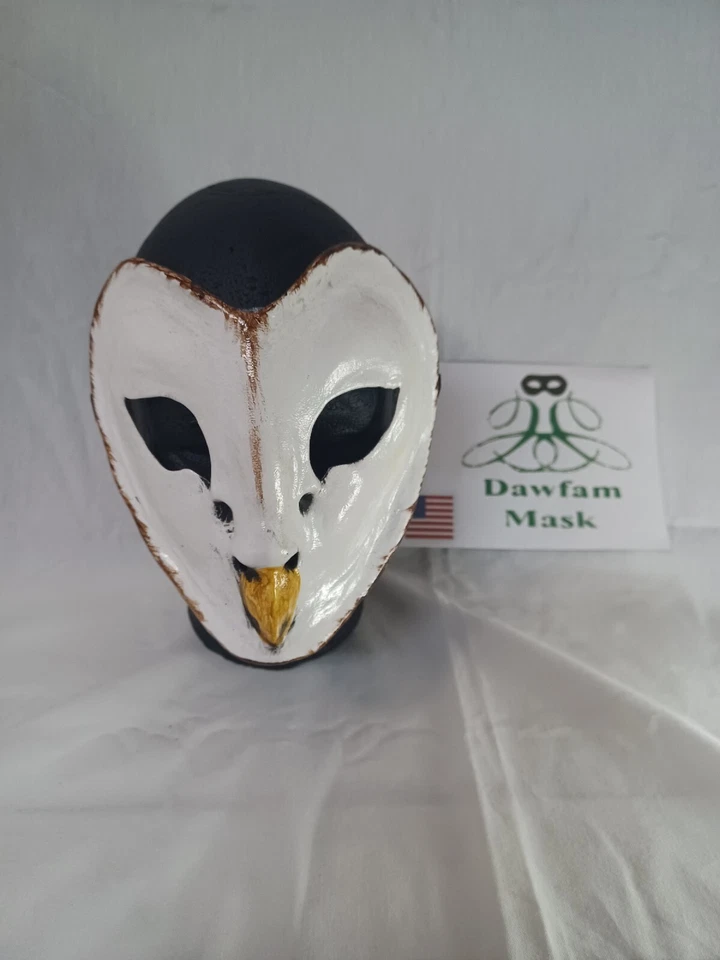 Máscara de búho granero blanco mascarada, mardi gras, carnaval, veneciano. Foto 2 de 4