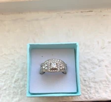 White gold diamond engagement/bridal set, size 5