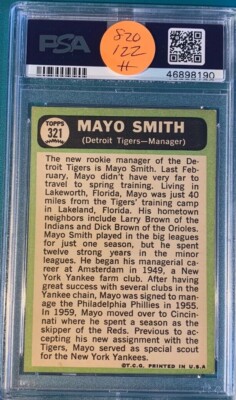 1967 Topps Baseball #321 Mayo Smith PSA 6 Nicely Centered | eBay