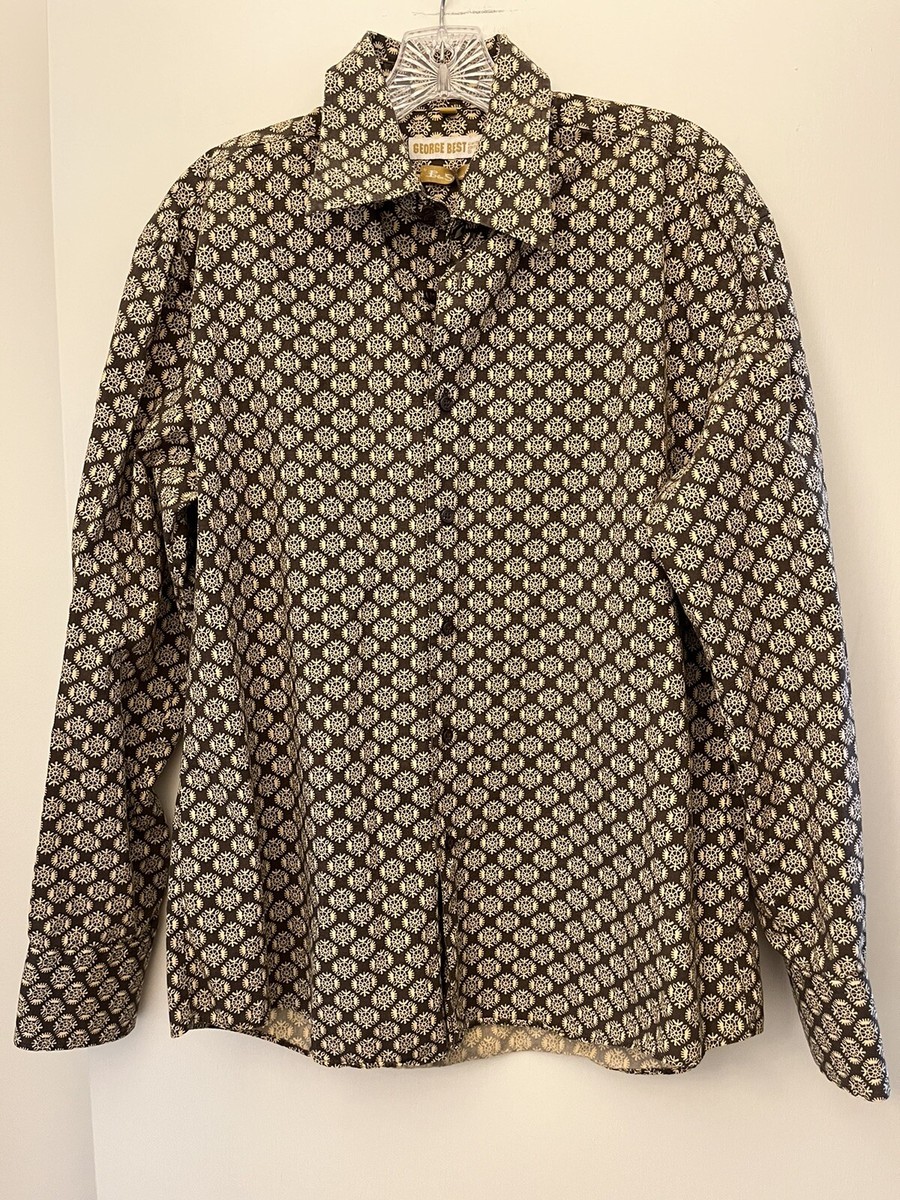 Ben Sherman George Best Limited Edition Brown Button-Shirt, Large