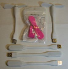 Lot 3 Flexible USB LED Lights, 2 Flexible USB Fans 1 Iphone lighting micro USB