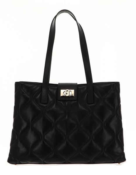 Furla 1927 Tote Quilted L Schultertasche Tasche Nero Schwarz Neu-image