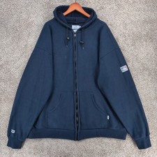Tyndale FR Hoodie Mens 4XL Navy Blue Full Zip Flame Resistant Workwear USA Made