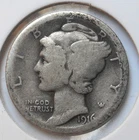 1916-s . . Mercury Dime . .  AG . . Almost Good . Original Old Silver