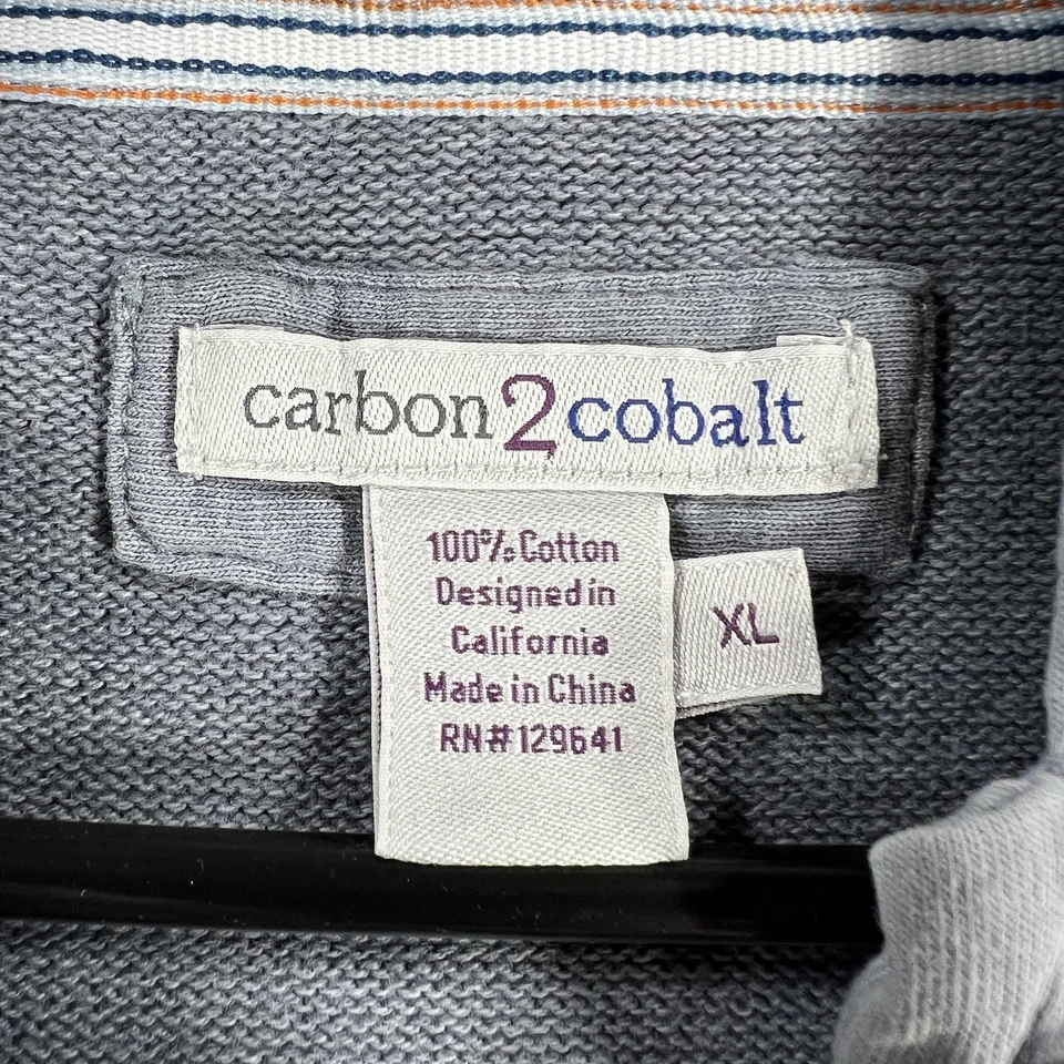 Carbon2Cobalt 连帽衫男式 XL 灰色 100% 棉套衫运动衫休闲水洗 — 第 2/4 张图片