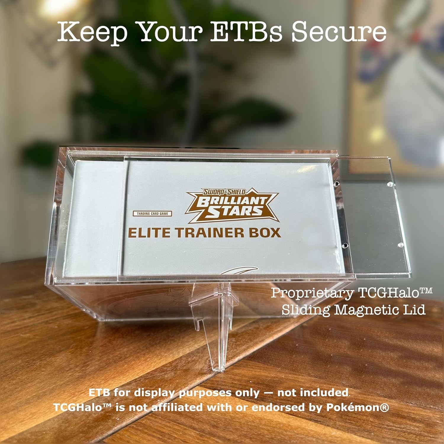 Pokemon Acrylic ETB Case ,Sliding Magnetic Elite Trainer Box Protector Case