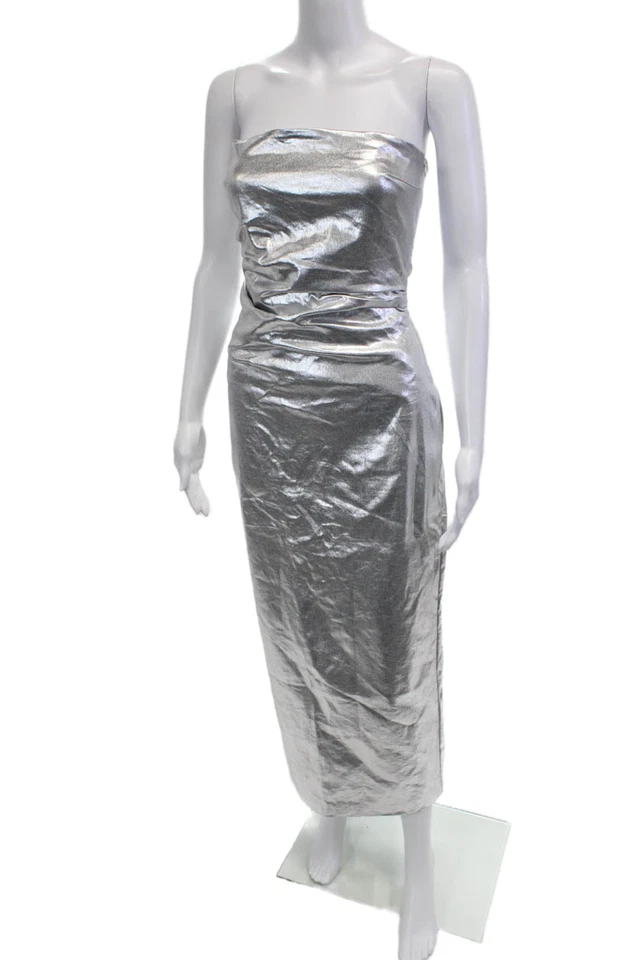 Vestido vaina ceñido al cuerpo gris sin mangas mezcla de algodón talla S de Zara para mujer Foto 2 de 4