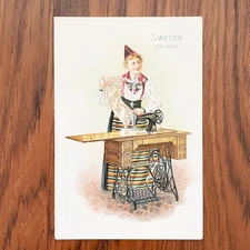 1892 Sweden Singer Sewing Machine Countries Of The World Victorian Trade Card