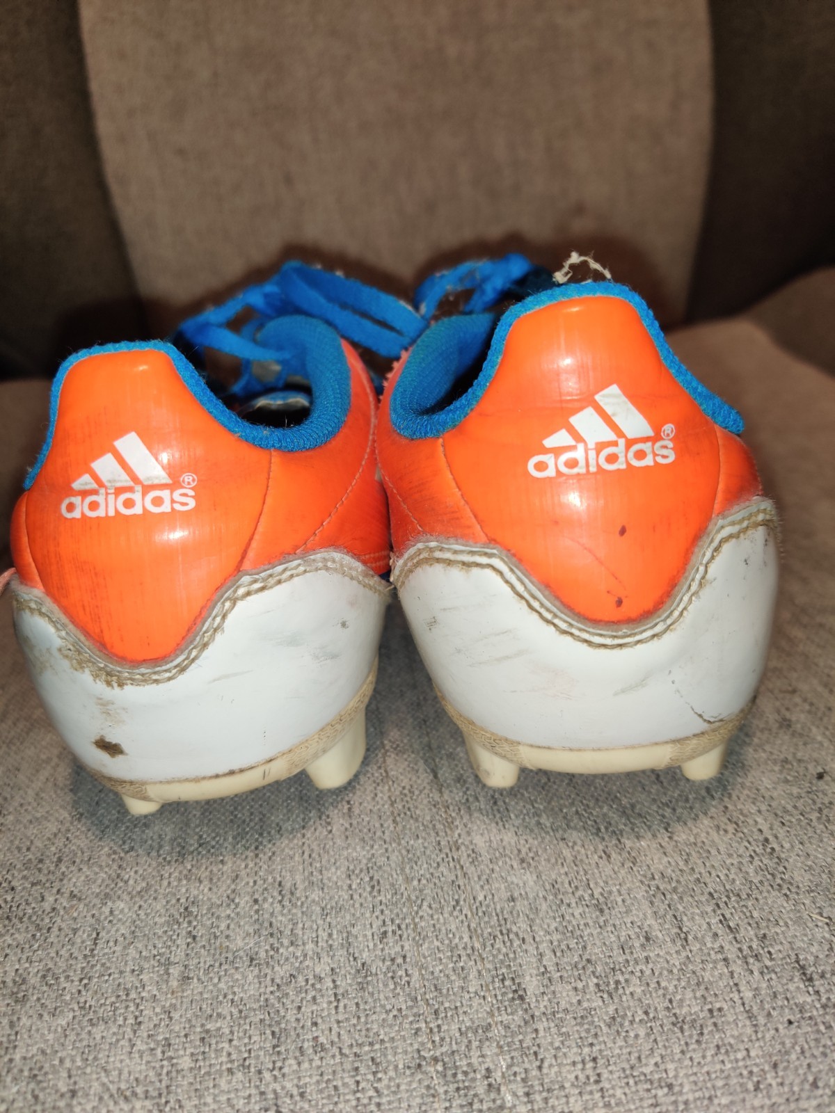 Adidas F50 Soccer Cleats Men's Size 5 Orange Blue thumbnail 3