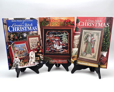 LOT of 3 A Cross-Stitch Christmas BOOKS HC 1996 2005 2013 Patterns Plans BH G