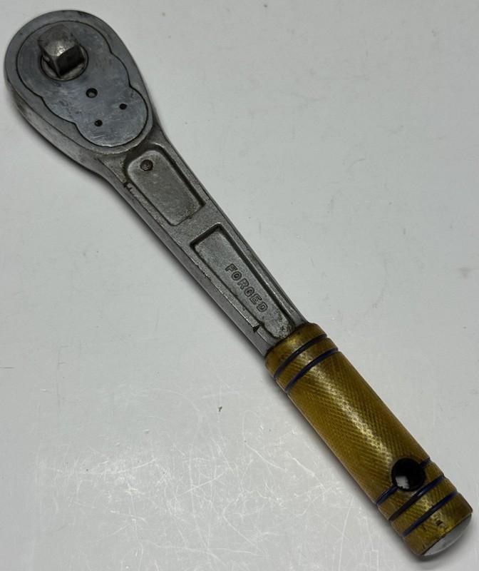 Antique VTG Craftsman 1/2" BE Ratchet Hand Tool Yellow Handle USA