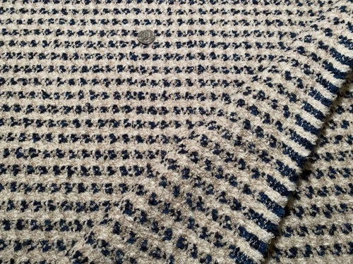 2.25YD MCLAURIN & PIERCY Stonington Indigo Viscose Wool Poly Mohair Heavy Fabric - product listing photo