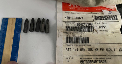 Apex Tool Group 440-2-Acr2x-5Pk Torsion Bit,Sae,1/4'',Hex,No 2,1'' - 5 Pack - New