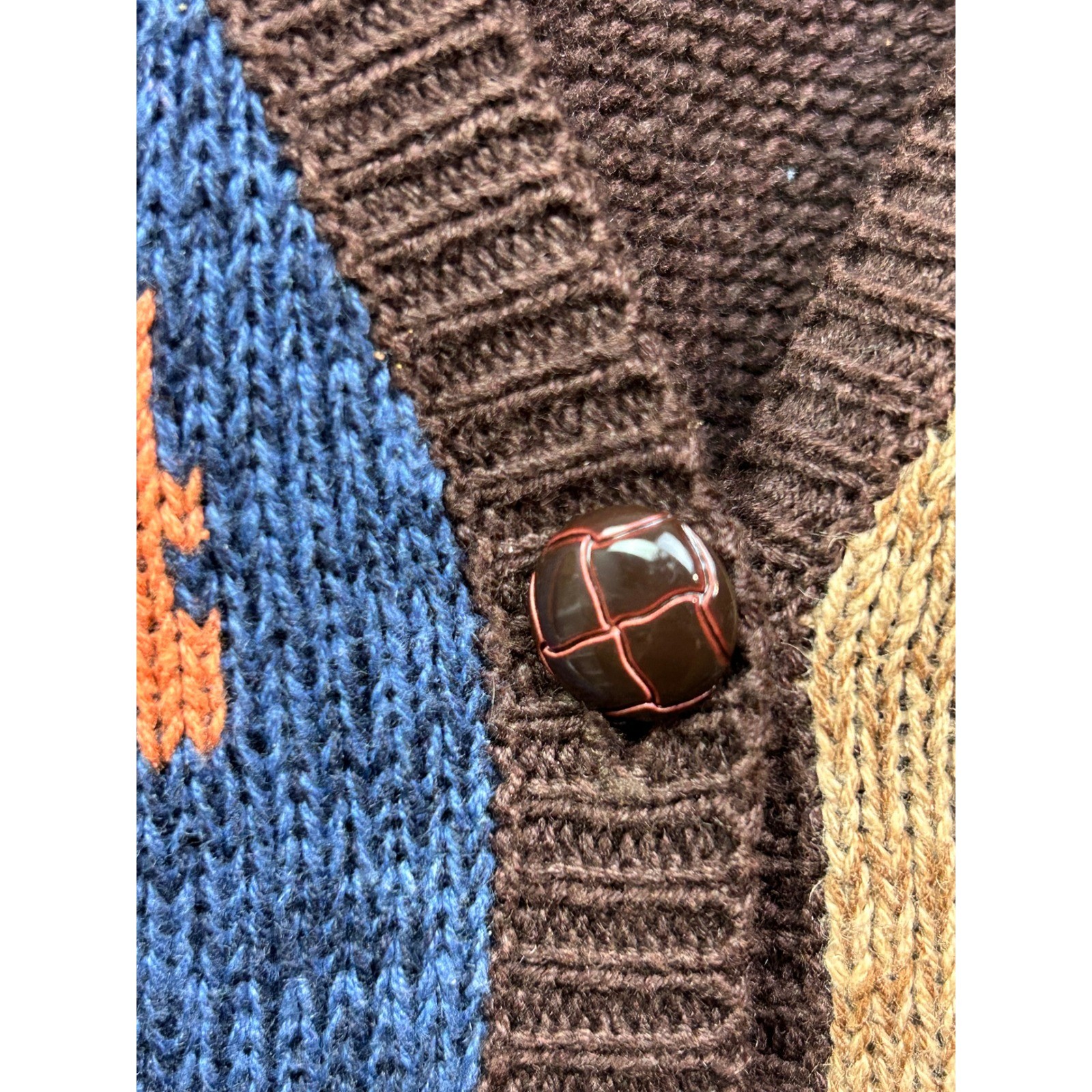 Capacity Autumn Harvest Patchwork Button Front Kn… - image 7