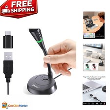 Gooseneck USB-C Microphone for MacBook Pro/Air - Ideal for Streaming Dictation