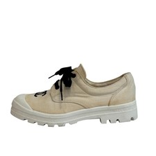 CHANEL Low cut sneakers COCO Mark canvas sneakers beige canvas
