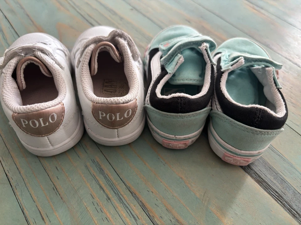 Toddler girl shoe lot vans and ralph lauren polo shoes sneakers size 5/5.5 - Image 4 of 4