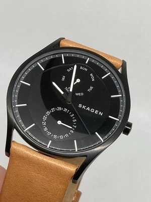 Skagen Holst ~ SKW6265 Quartz ~ Black Dial ~ Brown Leather Strap ~ Working - Image 1 of 4