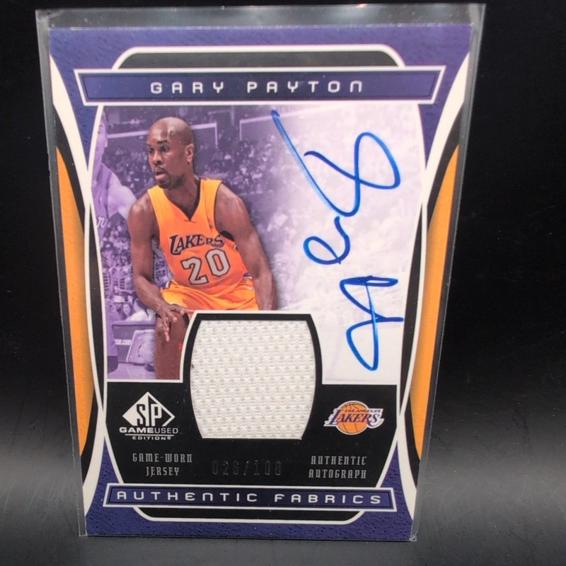 2004-05 SP Game Used Gary Payton 026/100 Authentic Game Worn Jersey Auto