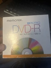 MEMOREX DVD+R 10 Pack 16x 4.7 GB 120 min RW Recordable Slim Jewel Case 