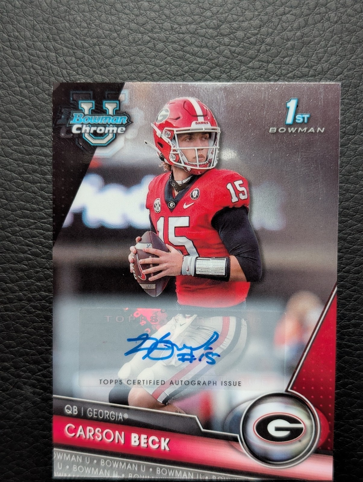 2023 Bowman University Chrome 1st Carson Beck #44 Auto Rookie Miami Hurricanes