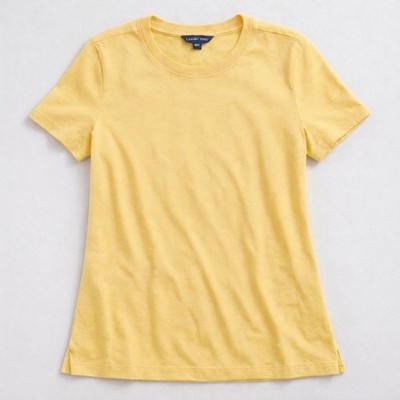 Lands End Women s Tunic T-Shirt Crew Small S NWT - Lemon - 100% Cotton