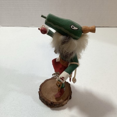 Vintage Hopi Kachina Kürbis Puppe signiert lang Indianer Indigenen Dekor