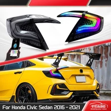 RGB LED Tail Lights For Honda Civic Sedan 2016-2021 Rear Lamps Assembly LH&RH