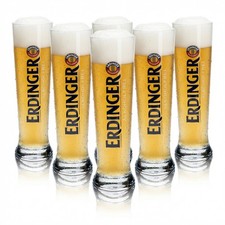 6x Erdinger Bier Glas 0,5l Weizen alkoholfrei Hefe Wei&szlig;bier Gl&auml;ser Tulpe Beer