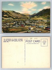Jackson, WY-Wyoming, Panorama Town View Teton Mountains Vintage Postcard