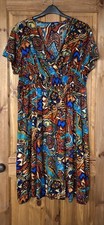 Shein multicoloured tribal crossover elasticated waist dress 2XL