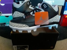 Nike Air Jordan III 3 Retro MCS Black Red Cement Grey Baseball Cleats FZ8627 001