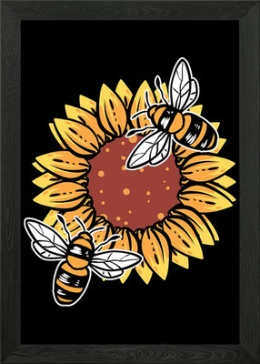Sonnenblume Bienen Imker G gerahmtes Wandbild Poster Leinwanddruck Bild