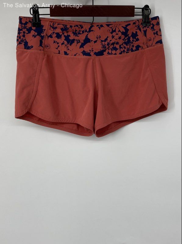 Lululemon Womens Pink Blue Elastic Waist Activewear Athletic Shorts Size S