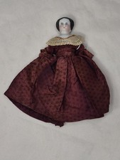 Antique 6.25" China Head Dollhouse Doll Missing Leg Germany c1860s-1870s
