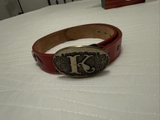 Nocona Vintage Child s 1990 Red Belt With K Buckle, Beautiful Design