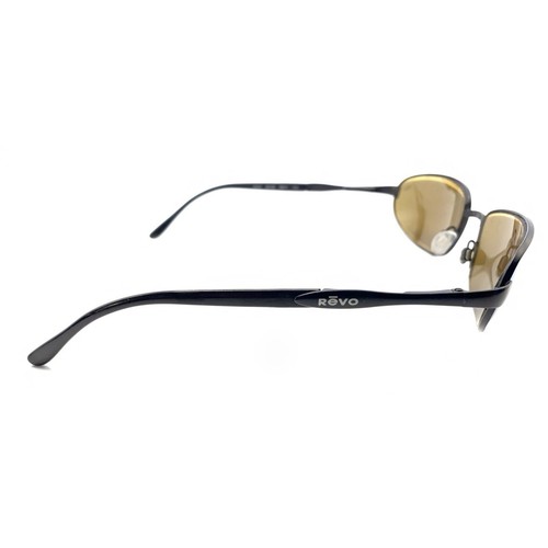 Revo 3030 001/62 Black Rectangle Wrap Metal Sunglasses Black Lens 59-17 130 - Picture 5 of 11