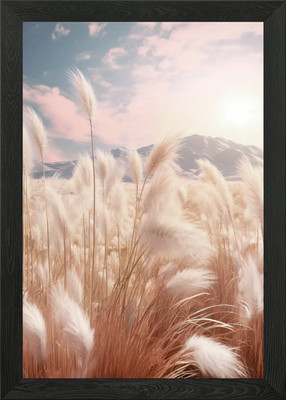 Pampasgras im Sonnenuntergang Gerahmtes Wandbild Poster Leinwanddruck Bild