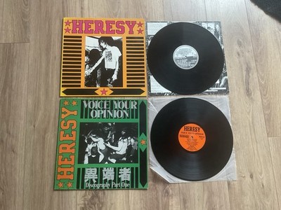 HERESY / CONCRETE SOX + HERESY   2x LP   Earache MOSH 002   Lost & Found LF 042