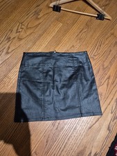 Mini Skirt Black Leather Look M