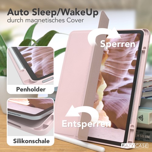 Smart Cover pour Apple iPad Air 13 Coque Porte Stylet Tablette Rose - Photo 7/7