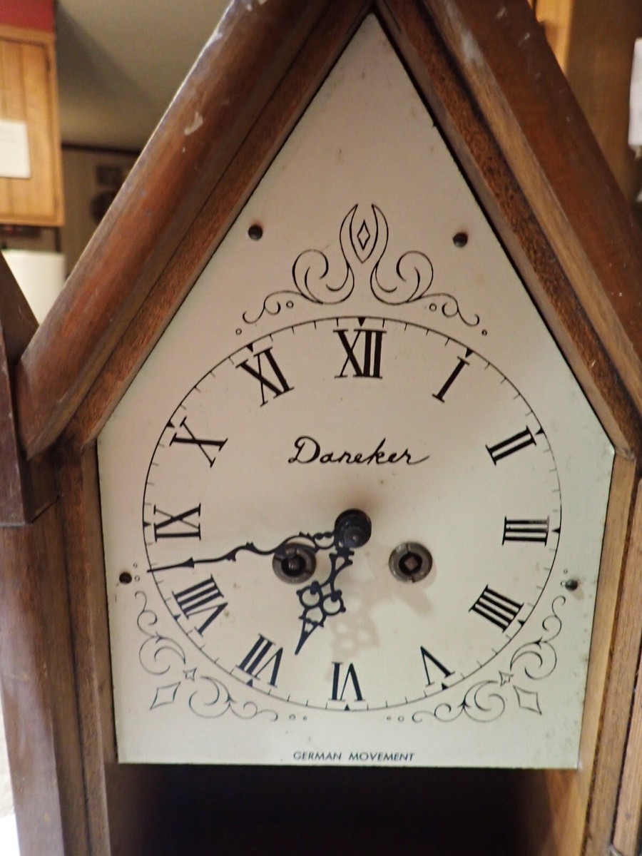 Vintage Daneker German Movement Mantle Clock w/ Key- parts or