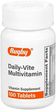 Rugby Daily-Vite Multivitamin - Daily Vitamin Supplement - 100 Tablets 1 Pack 