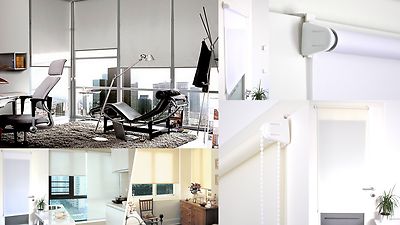 Lichtdurchlässig Tagslichtrollo Klemmträger easy fix Ketten Seiten Seilzug Rollo