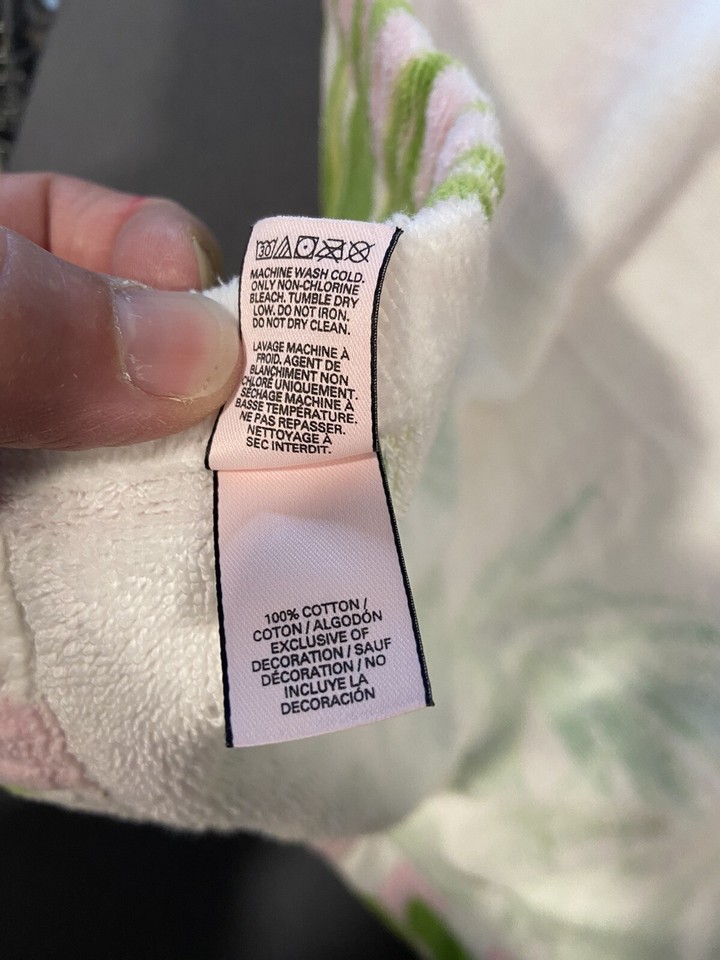 Victoria's Secret Bath Towel Body Wrap One Size Pink Striped Palm Leaf