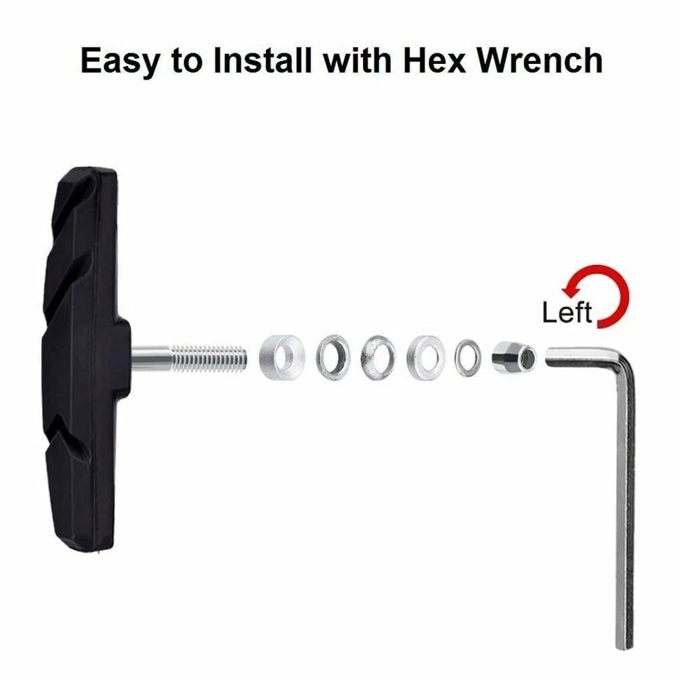 Zapatas de freno tipo V 2/4 piezas para BMX carretera MTB bicicleta bicicleta carretera ciclismo 70 mm Foto 4 de 4