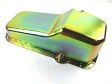 1986- Up Sbc Chevy 327 350 Stock Steel Oil Pan Pass Side Dip Zinc E44023z